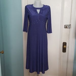 Lindy Bop Josie Blue Polka Dot Tea Dress L